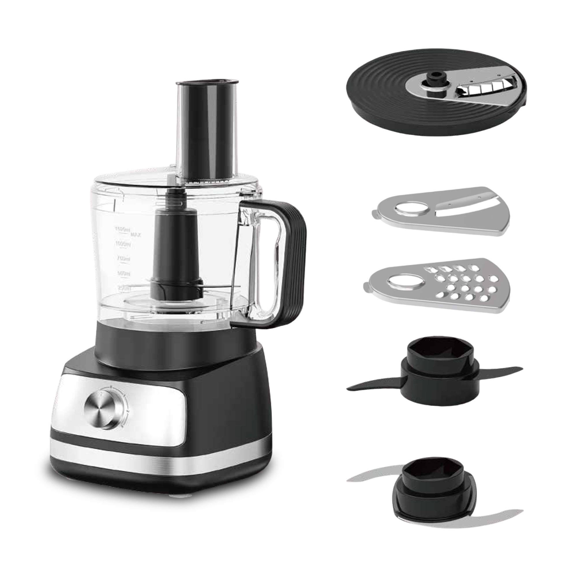 IronBlade Multi-Functional 5-in-1 Food Processor, 1.5L Bowl, 4-Speed Control, Slicing, Shredding, Chopping, and Kneading IronBlade Multi-Functional 5-in-1 Food Processor, 1.5L Bowl, 4-Speed Control, Slicing, Shredding, Chopping, and Kneading